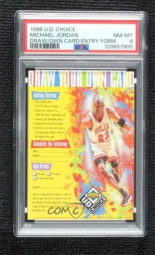 1998-99 Upper Deck UD Choice Draw Your Own Card Entry Michael Jordan PSA 8 HOF