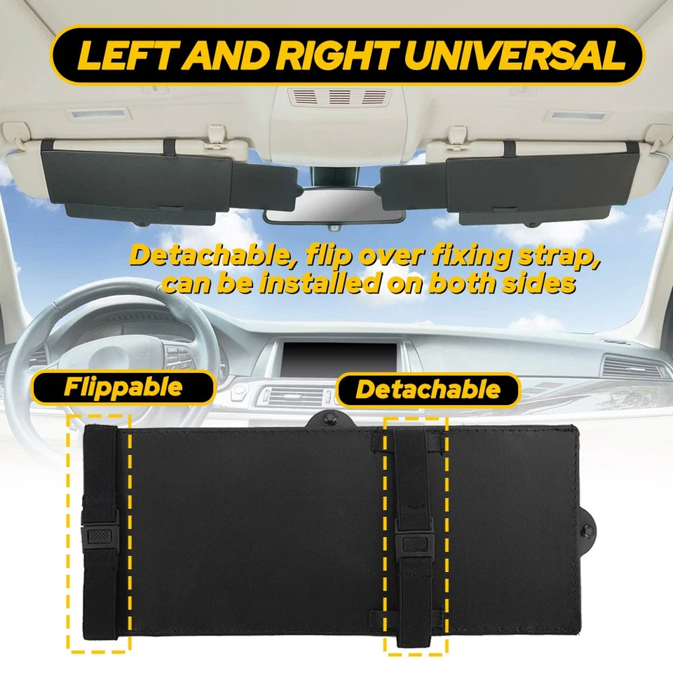 Car Shade For Sun Visor Extend Shield Glare Anti Driving Extension Universal PU+ - Image 3 of 4