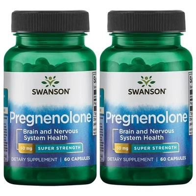 2 x Swanson Pregnenolone, Superstärke 50 mg - 60 Kapseln PREGNENOLON