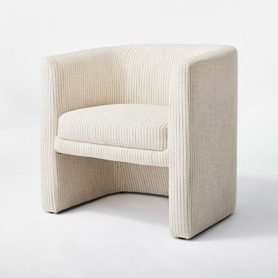 NEW Tan Striped Barrel Accent Chair - Threshold By Studio McGee. $380 Retail