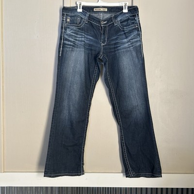 Big Star Womens Jeans 31L Casey K Low Rise Faded Whiskered Rodeo Western Preppy