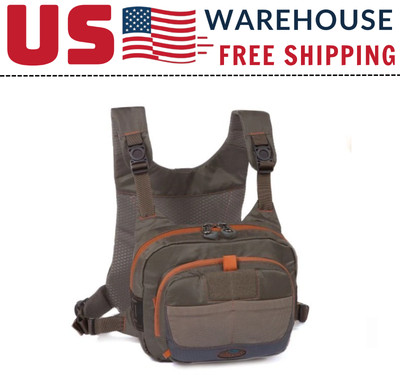 Fishpond Cross Current Fly Fishing Chest Pack Gravel Color with Net Slot and Poc