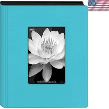 Stylish PVC Mini Photo Album in Aqua Blue - Protects and Displays 24 Photos