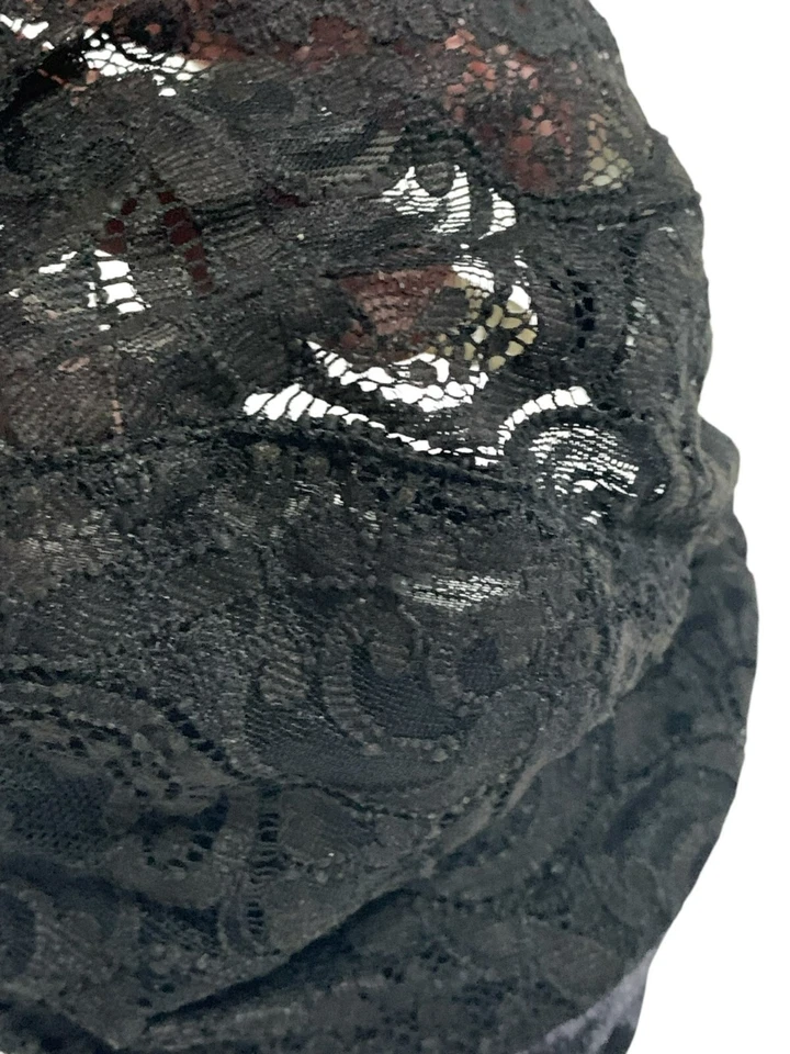 Sutiã Oscar De La Renta renda preto 32D vintage náilon/elastano com aro transparente EUA - Imagem 3 de 4