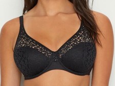 Chantelle 13F1 Norah U/W Unlined Mesh Black Full Coverage Bra Size 32DDDD US