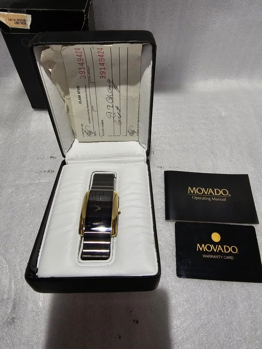 NOS Mens Movado Square Curved Watch 87 C1 480 2 New Battery eBay