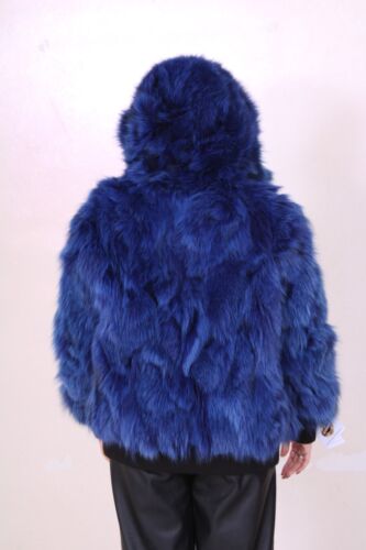 JACKET BOMBER FOX FUR COAT FUCHS PELZMANTEL FOURRURE RENARD PELLICCIA VOLPE 狐皮 - Picture 7 of 8