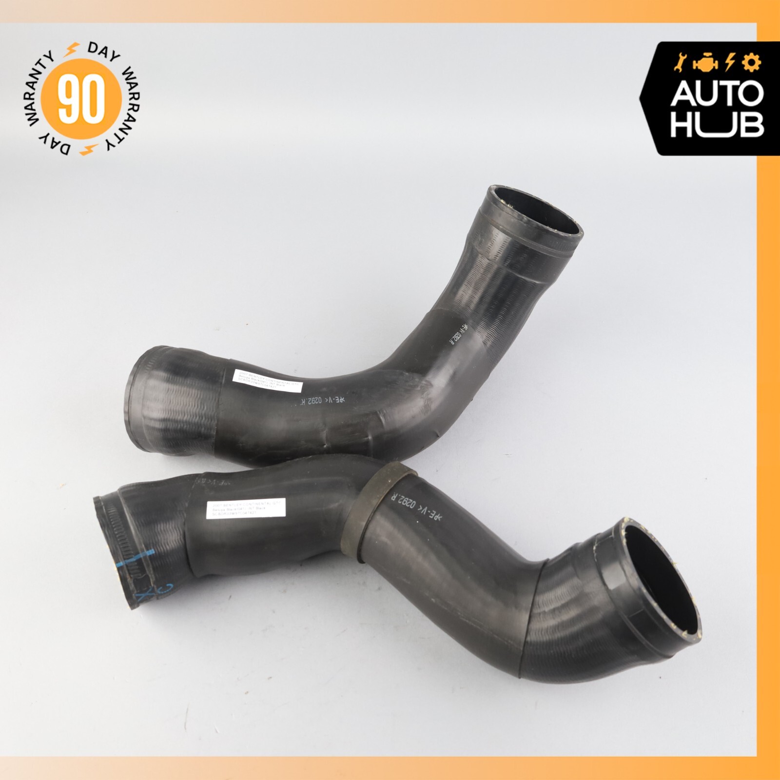 03-13 Bentley Continental GTC Left & Right Side Intercooler Upper Hose Pipe OEM