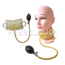 Latex Rubber Neck Corset Collar Back Zipper Inflatable Fetish BDSM 0.4mm