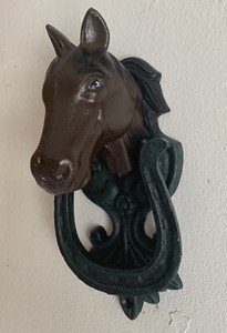 Vintage Door Knocker Horseshoe  Cast Iron Horse Door Knocker