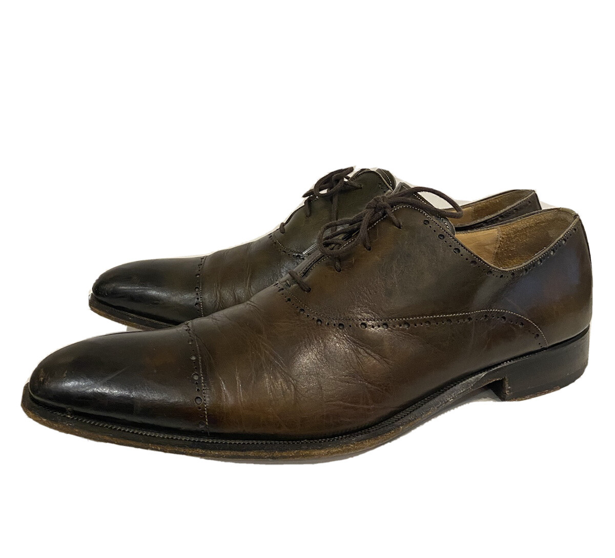 Calzoleria Harris for Barneys Leather Oxford Shoes US 9 Brown CALZOLERIA HARRIS Size 12/13 Brown Leather Derby/Oxford  main image 3