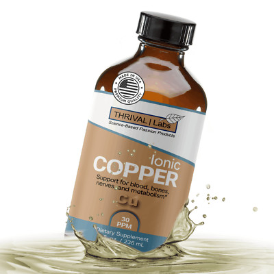 Ionic Colloidal Copper Liquid (8oz/30 PPM) |  Blood | Hair | Skin - Thrival Labs