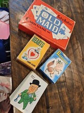 Vintage Parker Brothers W.P. CO. OLD MAID Card Game w/ box HEARTS  RUMMY