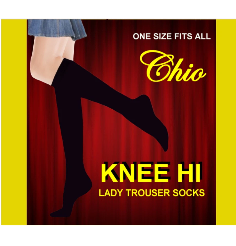 6 pares de medias semi transparentes NEGRAS hasta el muslo medias de nylon hasta la rodilla Foto 3 de 4