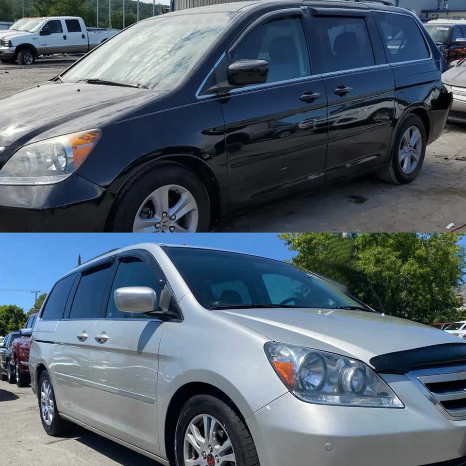 Fit 2005-2010 Honda Odyssey Window Visors Sun Vent Shade Rain Wind Guards Smoke Foto 2 de 4