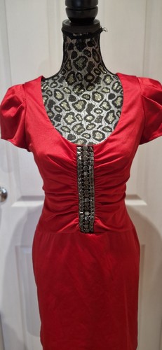 NWT Special Edition Redherring Red Satin Evening Party Drss Size 12 - Picture 2 of 11