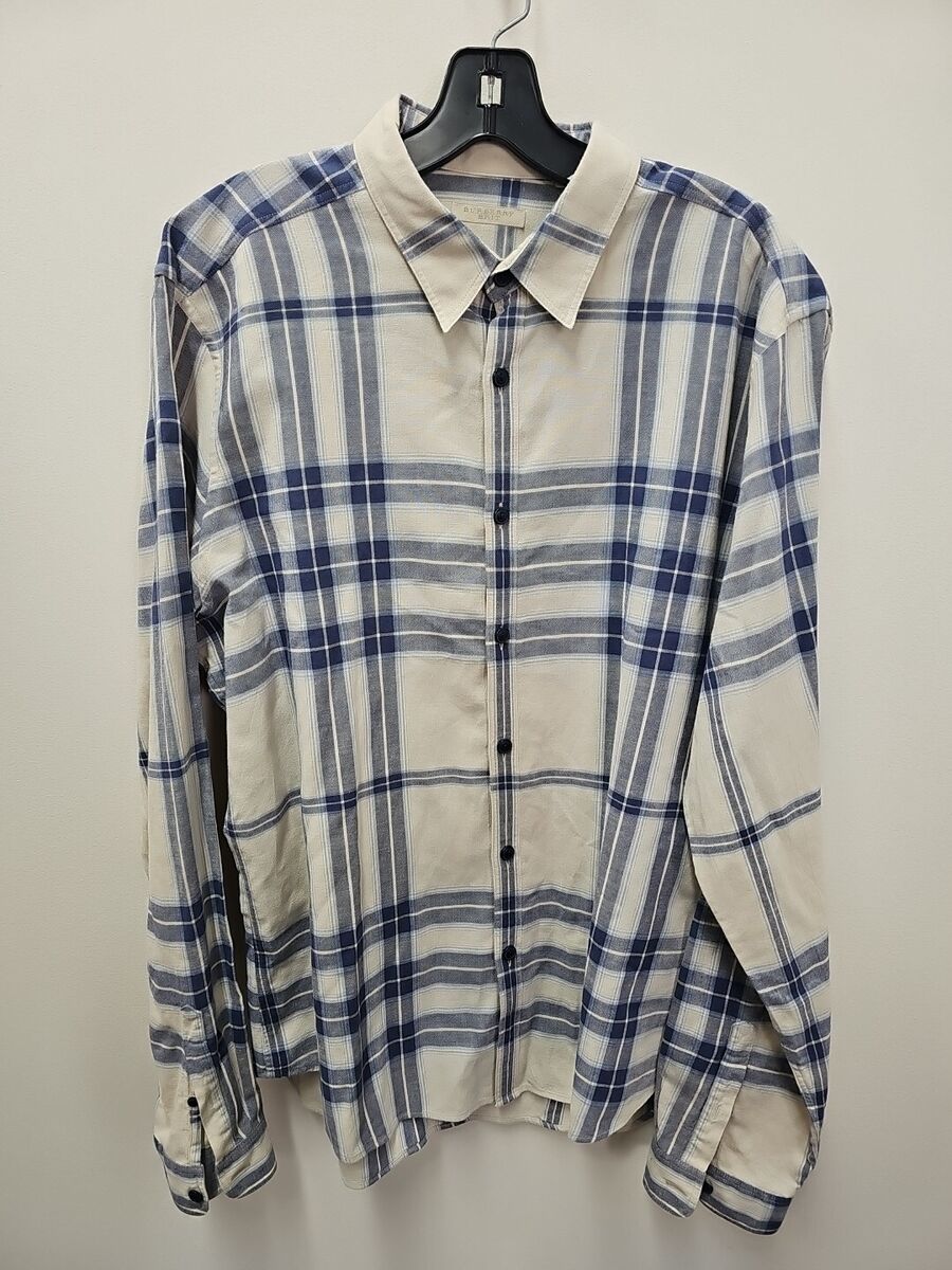 VTG Burberry Brit Linen Blend men's Long Sleeve Shirt size VTG Burberry Brit Linen Blend men's Long Sleeve Shirt size