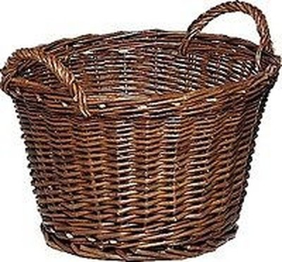 panier rond en osier , vintage