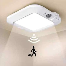 Rechargeable LED Motion Sensor Ceiling Light & Remote,Battery Operated Shed Ligh