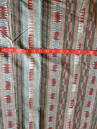 Sewing Fabric Geometric Stripe Tribal Southwest Cotton 34.5x45" Greens & Rust - Picture 3 of 5