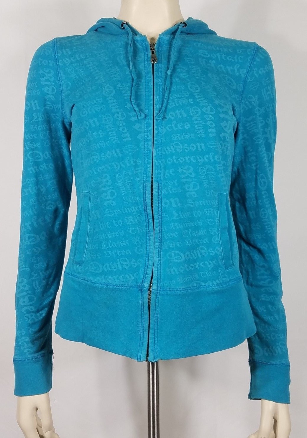 HarleyDavidson teal turquoise full zip hoodie hooded… Gem