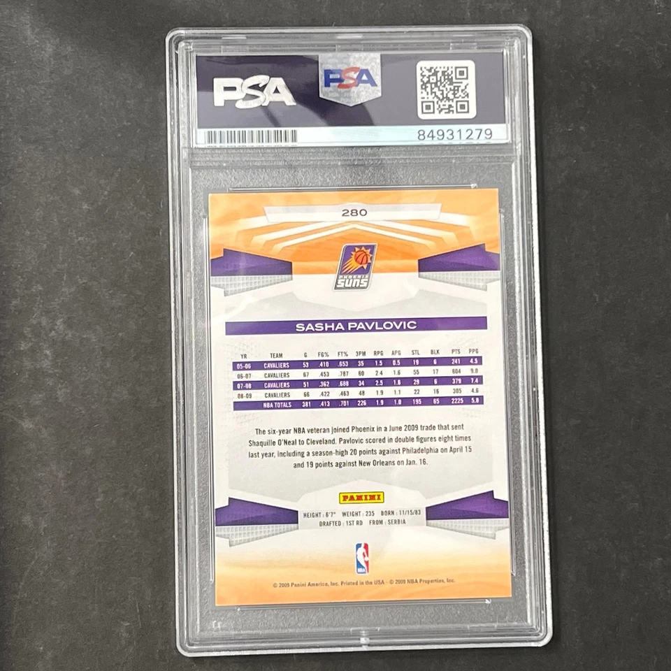 2009 Panini #280 Sasha Pavlovic Signed Card AUTO PSA Slabbed Suns - Image 2 of 2