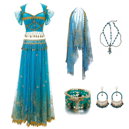Festival Arabische Prinzessin Kostüme Indischer Tanz Party Cosplay Kostüm Outfit - Bild 45 von 48