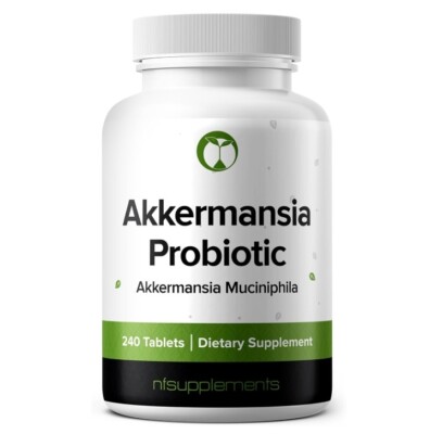 Akkermansia Muciniphila Probiotic Supplement, 240 Tablets, 100 Million AFU