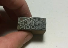 Vintage Letterpress Printing Block Ranch Rock Building Material Advertising