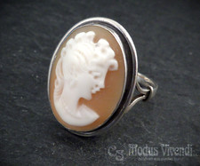 Antikschmuck - Antiker Silberring mit Gemme Kamee 800er Silber Jugendstil Gr. 56