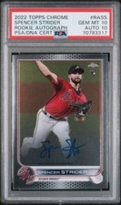 SPENCER STRIDER 2022 Topps Chrome Rookie Autograph * PSA 10 GEM 10 Auto * bt