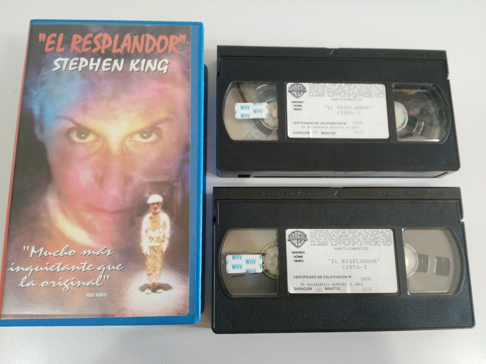 The Shining STEPHEN KING Mick Garris Doble Box 2 X VHS Tape Español T2