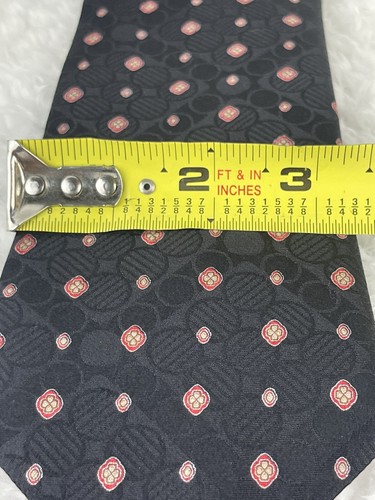 🇮🇹 NWT Brioni Italian Silk Tie Handmade In Italy 60x3.5 Black Geometric - Imagen 11 de 11