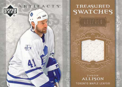 2006-07 UD Artifacts TREASURED SWATCHES #JA JASON ALLISON - x/250 - Toronto