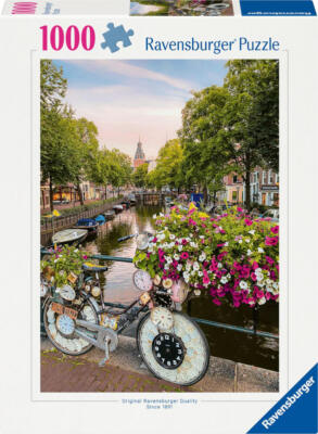 Ravensburger 12000780 Puzzle Fahrrad und Blumen in Amsterdam 1000 Teile