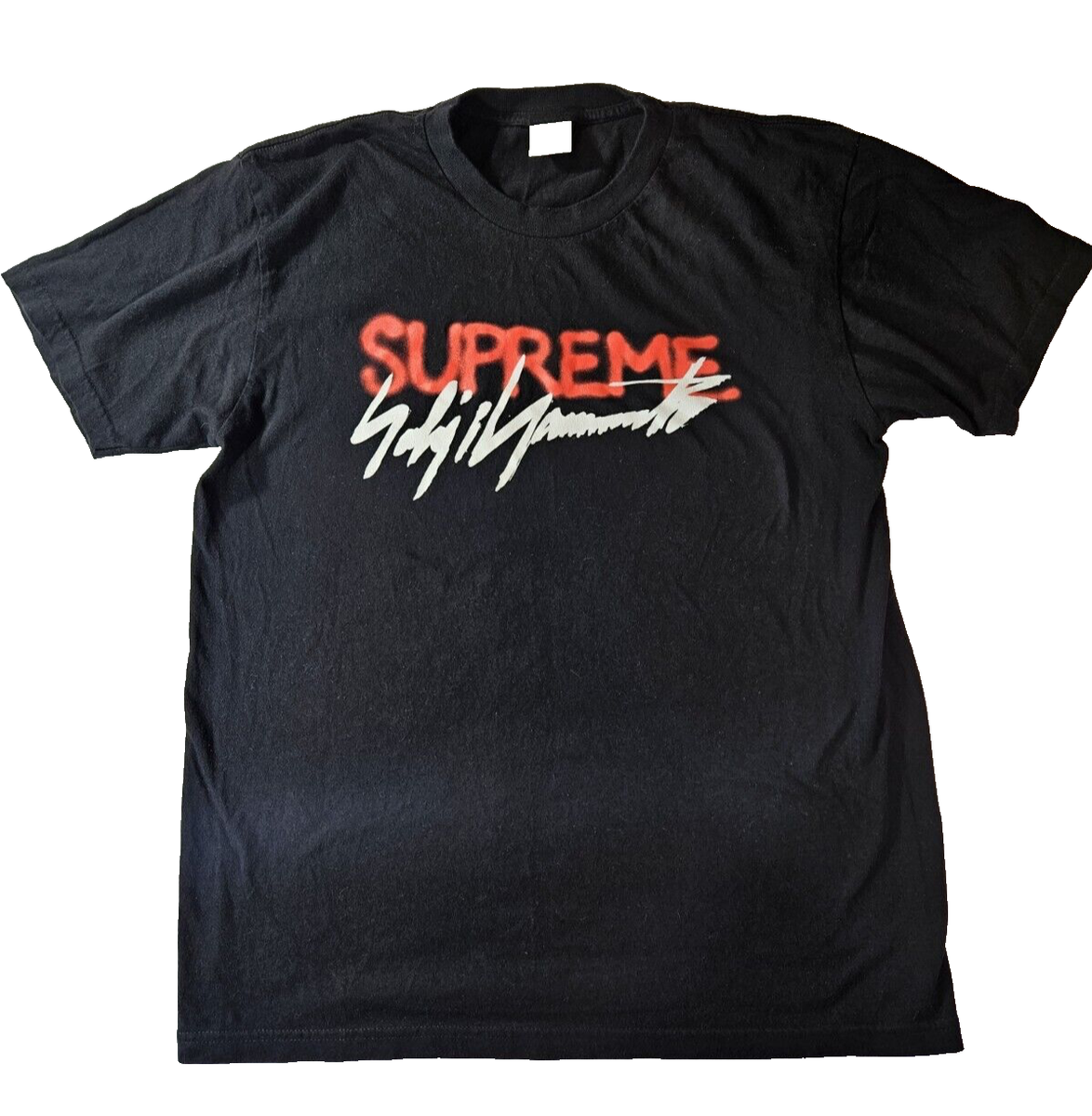 SUPREME x YOHJI YAMAMOTO Signature Logo T-Shirt Tee Black SUPREME x YOHJI YAMAMOTO Signature Logo T-Shirt Tee Black