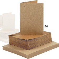 Image of A6 Blank Cards & C6 Envelopes Kraft Natural Colour Card Making Art Craft Pack