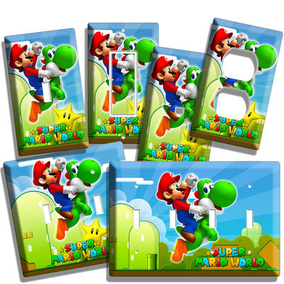 SUPER MARIO YOSHI LIGHT SWITCH OUTLET WALL PLATES COMPUTER GEEK GAME ROOM DECOR