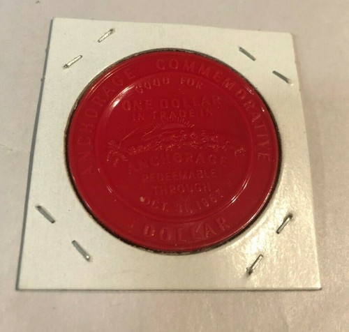 Moneda conmemorativa de dólar rojo Anchorage Alaska Trade Token 1967