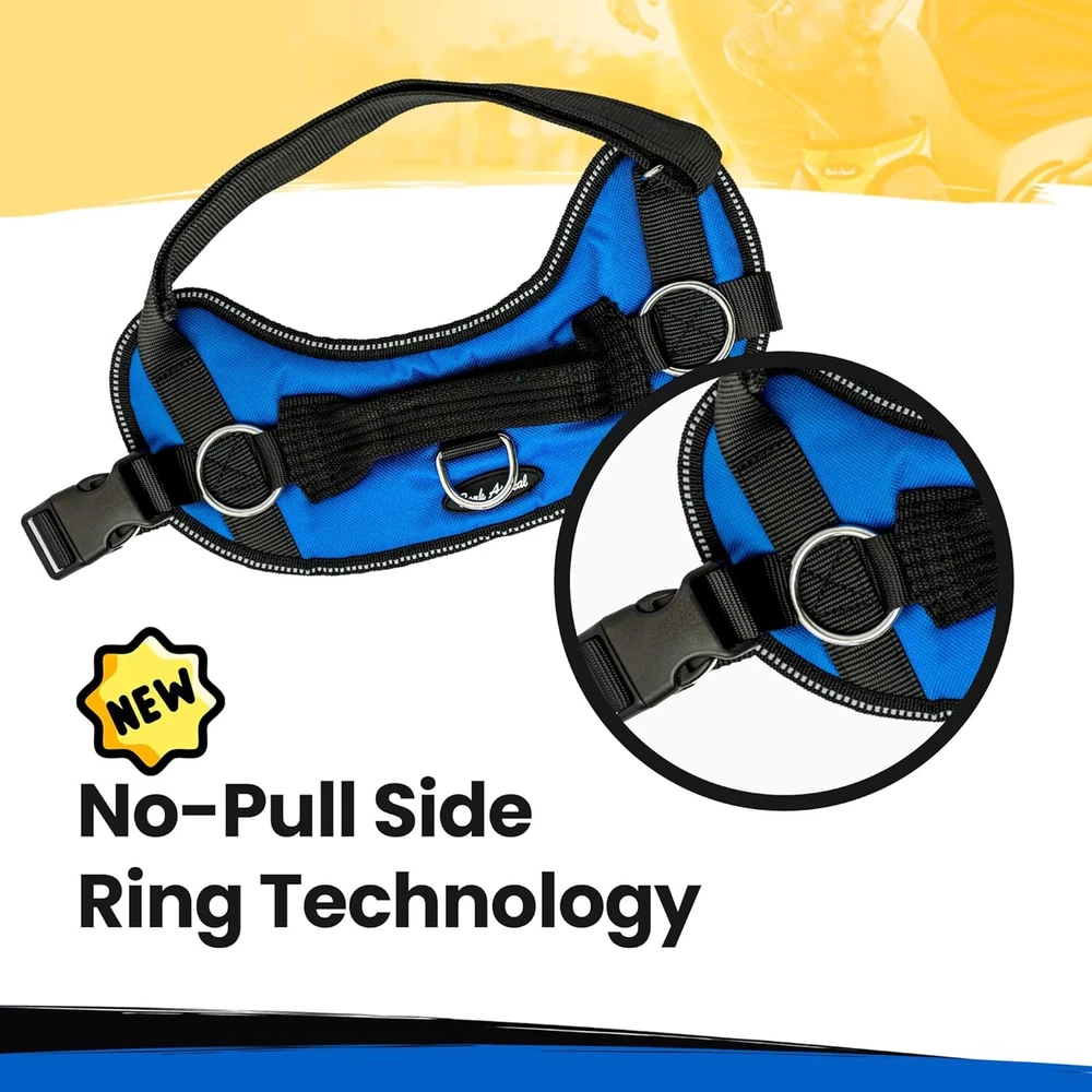 Dog Harness, No-Pull Pet Harness, Adjustable & Reflective, Soft-Padded No-Choke