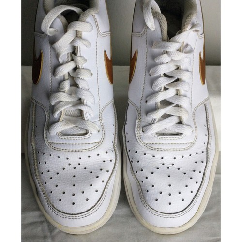 Nike Court Vision Low Basketball Shoes. Women's 11. White/Gold CD5434-107