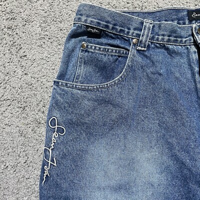 Vintage Sean John Jorts 38 Blue Baggy Carpenter Jean Shorts Hip