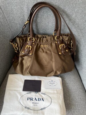 Prada BR4259 Nylon Jacquard Handbag Shoulder Bag Colour Rovere UK