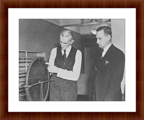 Nikola Tesla and His Original Induction Motor Photo Wall Art