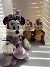 Chip N Dale Plush 9" Doll Lot Toy Disney Land Disney World Plushie With Minnie