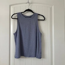 Athleta Heathered Blue Athletic Tank Top Size M