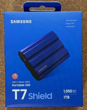 Image of Samsung T7 Shield 1TB Portable SSD EXTERNAL HARD DISK DRIVE HDD - BLUE NEW