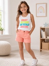 Carter's Kid Girls' 2-Piece Smart Jersey Tank Roll Cuffed Shorts Set Size 7