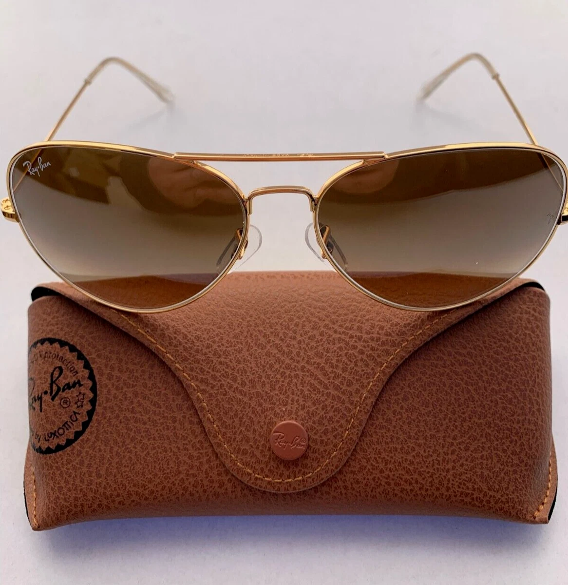 Ray-Ban Gold Brown Sunglasses for Men for Sale - eBay display picture 3