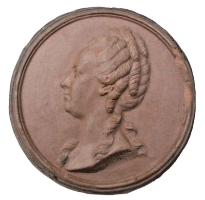 Jean Baptiste Nini médaillon terre cuite portrait Marie Antoinette 1780 - Photo 1/4